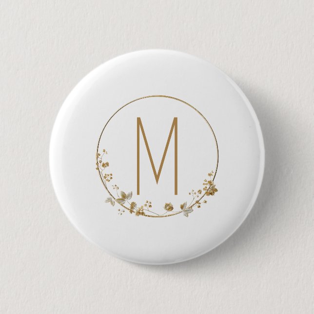 Gold Leaf Circle Minimalist 6 Cm Round Badge (Front)