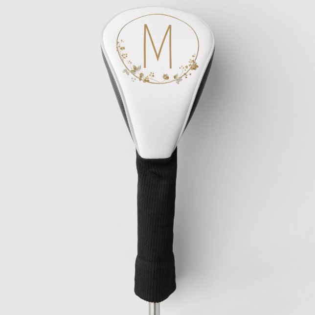 Gold Leaf Circle Minimalist Golf Head Cover (Front)