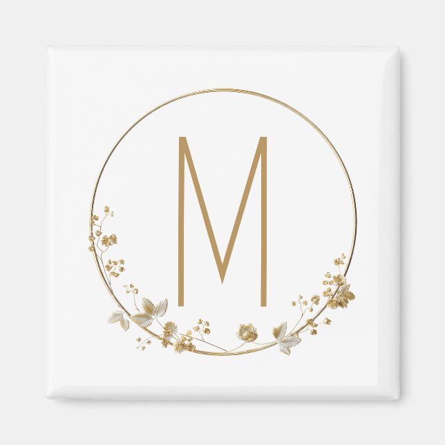Gold Leaf Circle Minimalist Magnet (Front)