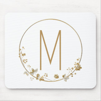 Gold Leaf Circle Minimalist Mouse Pad