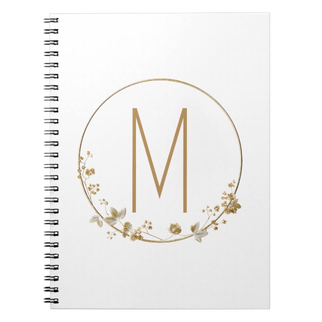 Gold Leaf Circle Minimalist Notebook (Front)