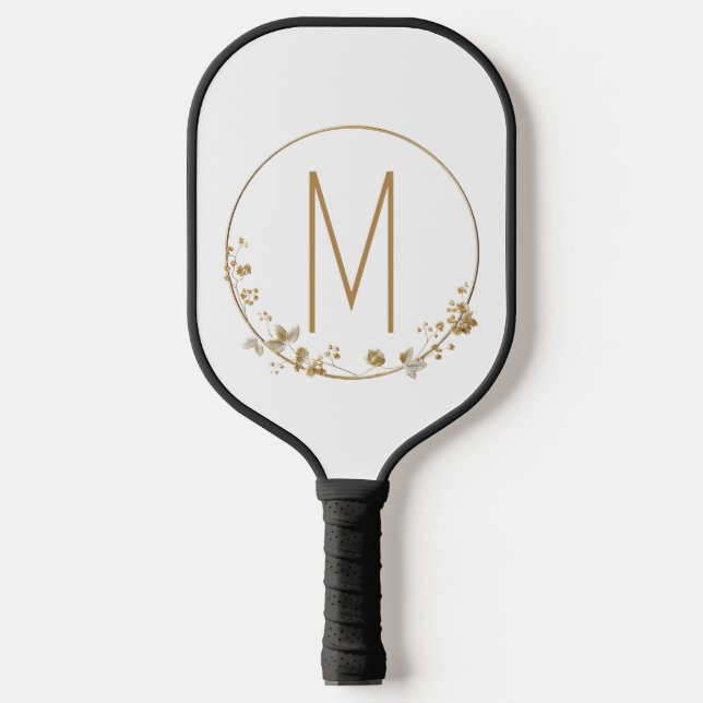 Gold Leaf Circle Minimalist Pickleball Paddle (Front)