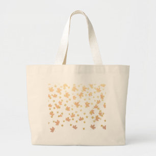 Gold Leaf Confetti on Clear Background Large Tote Bag