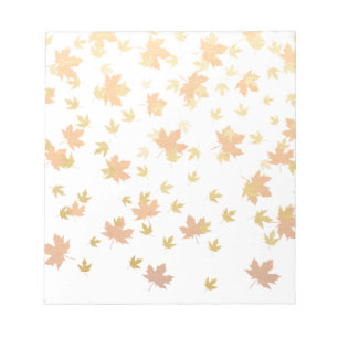 Gold Leaf Confetti on Clear Background Notepad