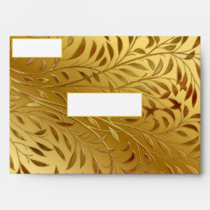 Gold Leaf, Embossed Look Foil, Elegant Envelope