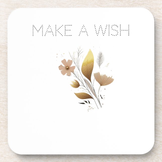 gold leaf floral minimal art coaster (Front)