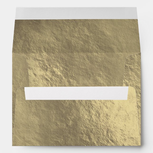 Gold Leaf Foil Look Modern Elegant Chic Wedding Envelopes (Back (Bottom))