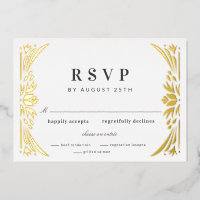 Gold Leaf Gilded Age Foil Wedding RSVP