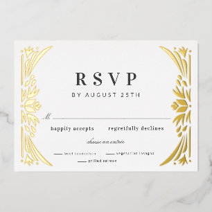 Gold Leaf Gilded Age Foil Wedding RSVP