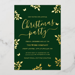 Gold Leaf Green Corporate Christmas Party