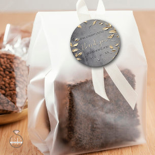 Gold Leaf Impasto Noir  Classic Round Sticker