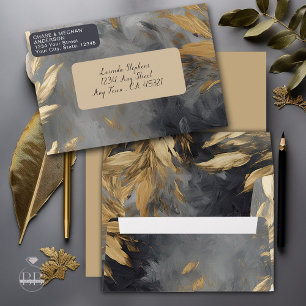 Gold Leaf Impasto Noir Envelope
