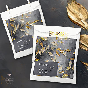 Gold Leaf Impasto Noir Favour Bag