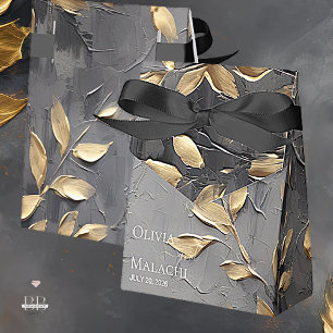 Gold Leaf Impasto Noir Favour Box