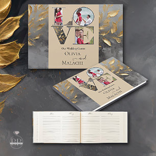 Gold Leaf Impasto Noir Guest Book