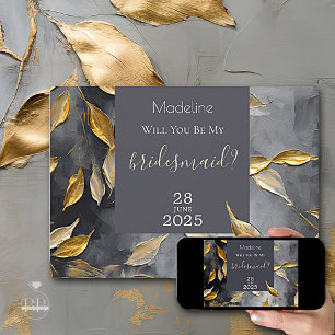 Gold Leaf Impasto Noir  Invitation