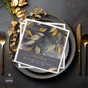 Gold Leaf Impasto Noir Napkin