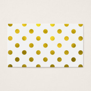 Gold Leaf Metallic Faux Foil Large Polka Dot White