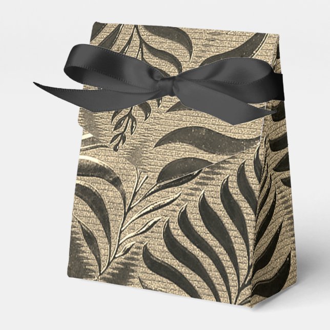 Gold Leaf Motif Tent Favour Box (Front Side)