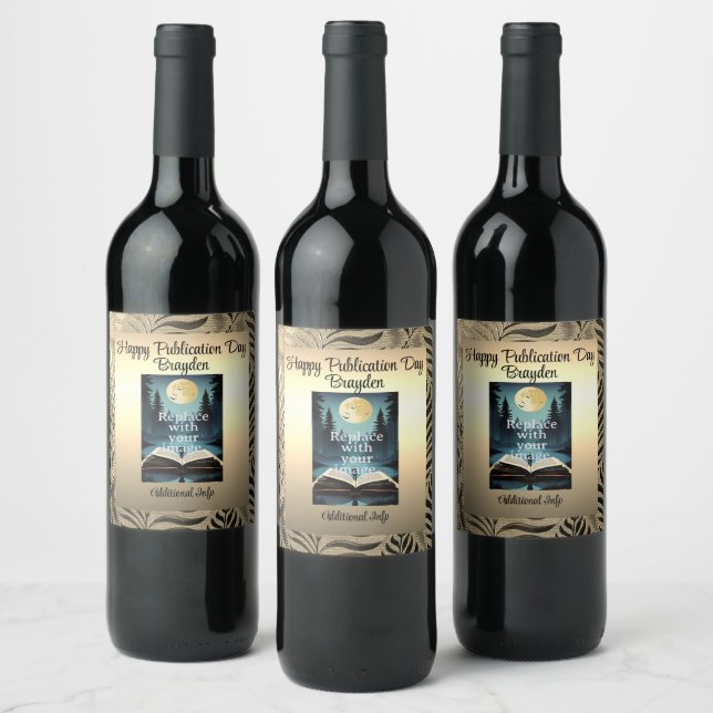 Gold Leaf Motif Wine Label (Bottles)