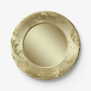Gold Leaf Paper Plate
