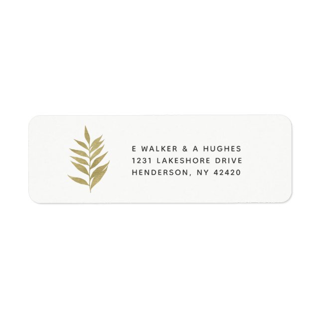 Gold leaf simple elegant return address labels (Front)