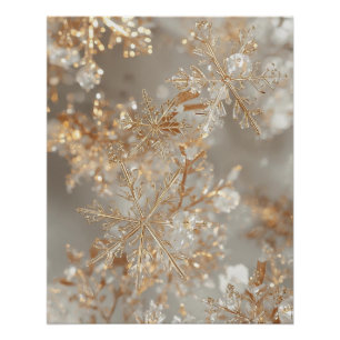 Gold Leaf Snowflakes Poster