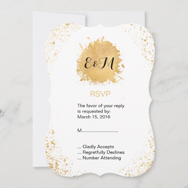 Gold Leaf Spray Invitation (Front)
