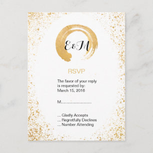 Gold Leaf Spray Invitation Postcard