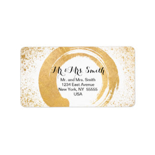 Gold Leaf Spray Postage & Stationary Label