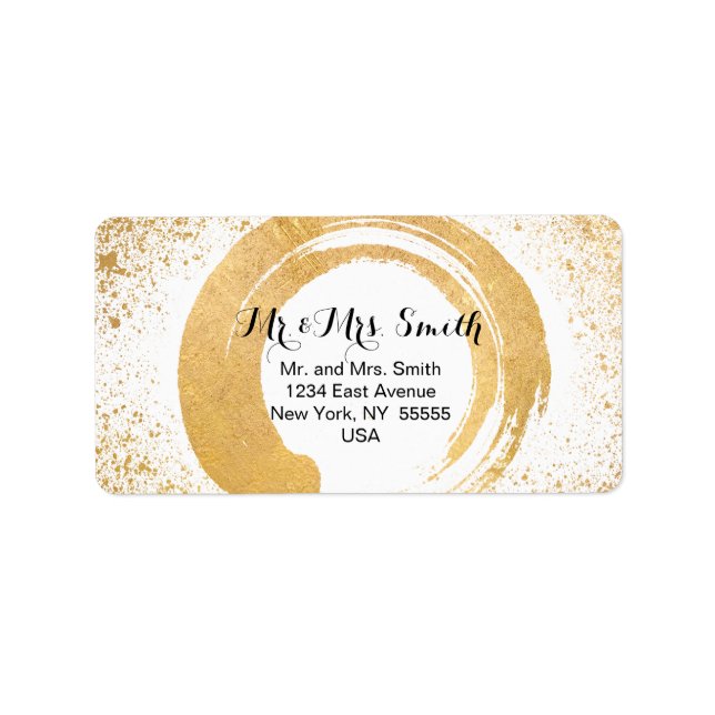 Gold Leaf Spray Postage & Stationary Label (Front)