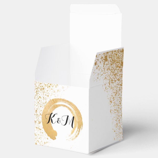 Gold Leaf Spray Reception Accessories Favour Box (Opened)