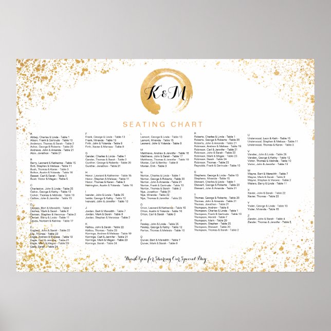 Gold Leaf Spray Reception Accessories Poster (Front)