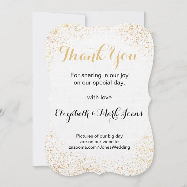 Gold Leaf Spry Thank You note card (Front)