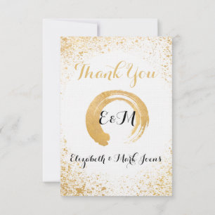 Gold Leaf Spry Thank you note card