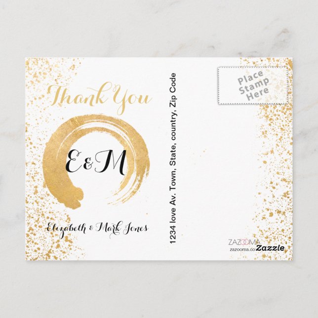 Gold Leaf Spry Thank you PostCard (Back)