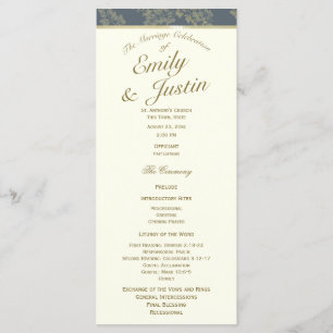 Gold Leaf Woodland Wedding Program