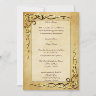 Gold Leafed Wedding Invitations