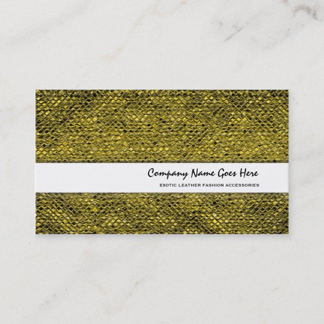Gold leather snake skin fashion business card (Front)