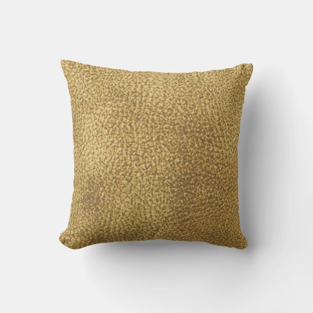 Gold leather texture luxury bright glossy cushion (Front)
