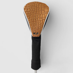 Gold leather texture luxury meeting planner golf head cover