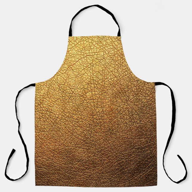 Gold Leather Texture Surface Background Apron (Front)