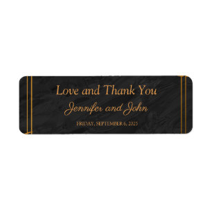 Gold Leaves and Geometric Frame Tropical Address Return Address Label