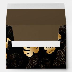 Gold leaves black Invitation Envelope