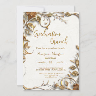 Gold Leaves Bridal Brunch Invitation