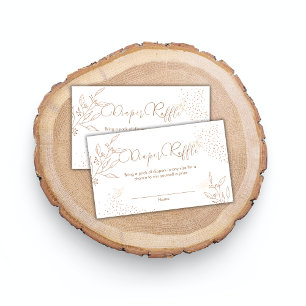 Gold Leaves Butterfly Diaper Raffle Baby Shower Enclosure Card
