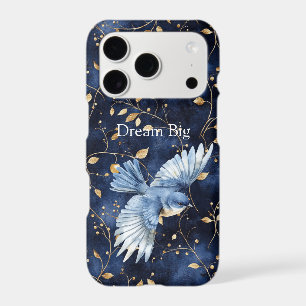 Gold Leaves Dream Big Blue Bird