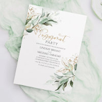 Gold Leaves Greenery Elegant Engagement Party