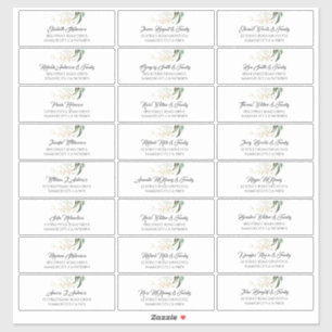 Gold Leaves Greenery Guest Names Address Labels