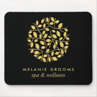 Gold leaves logo Black| Personalised add your name